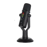 Microfone condensador usb SUM-A33 rgb, para gravação de podcast, streaming ao vivo, microfone para jogos