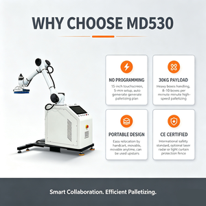 Robot Paletizador Integrado para Cajas de Cartón, Sistema Cobot de 6 Ejes con Base Móvil para Soluciones de Empaquetado en el Final de Línea - Product Image 3