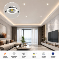 Plafonnier LED ignifuge norme UE 30/60/90 min, 2700K 6W, avec cadre orientable, CRI90+, isolation intégrée, IP65, éclairage orientable