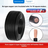 Kabel baterai mobil koneksi fleksibel inti tembaga Multi untai persegi RV16 25 35 50 70 kulit hitam