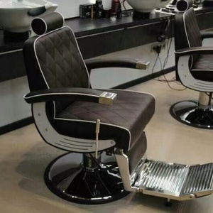 Silla de Barbero Metálica, Muebles de Salón de Belleza, Equipo de Peluquería Antiguo - Product Image 4