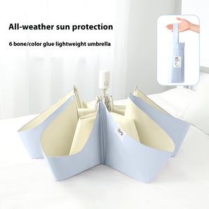 Parasol portable <span class=keywords><strong>ultra</strong></span>-léger et compact Parasol anti-UV pour femme avec <span class=keywords><strong>mini</strong></span> motif de pluie ou de brillance à trois plis - Product Image 4