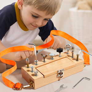 Juego de Herramientas de Ensamblaje de Tornillos y Tuercas Montessori de Madera, Kit de Juguetes Educativos de Motricidad Fina para Niños - Product Image 3