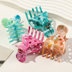 Horquilla de acrílico Retro elegante para mujer, diseño avanzado, sentido, disco de cabeza trasera, Clip de agarre para el <span class=keywords><strong>cabello</strong></span>, Clip básico de tiburón, Material plástico - Product Image 3