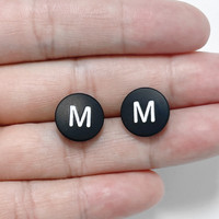 Kancing Bahan Warna Hitam Kustom 12mm