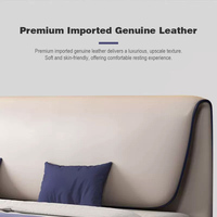Luxuriöses Bett im Italienischen Stil aus Echtem Premium-Leder in Kingsize für Hauptschlafzimmer, Maßanfertigung für Hochwertige Villenprojekte