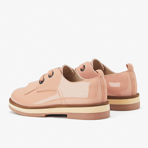 الدانتيل يصل براءات الاختراع والجلود مع شرابة زي مدرسي أحذية أطفال فتاة أوكسفورد - Product Image 3