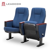Chaises d'auditorium pliantes LEADCOM LS-605D avec tablette d'écriture et assise rembourrée en tissu pour les salles de cours, les conférences et les salles de réunion
