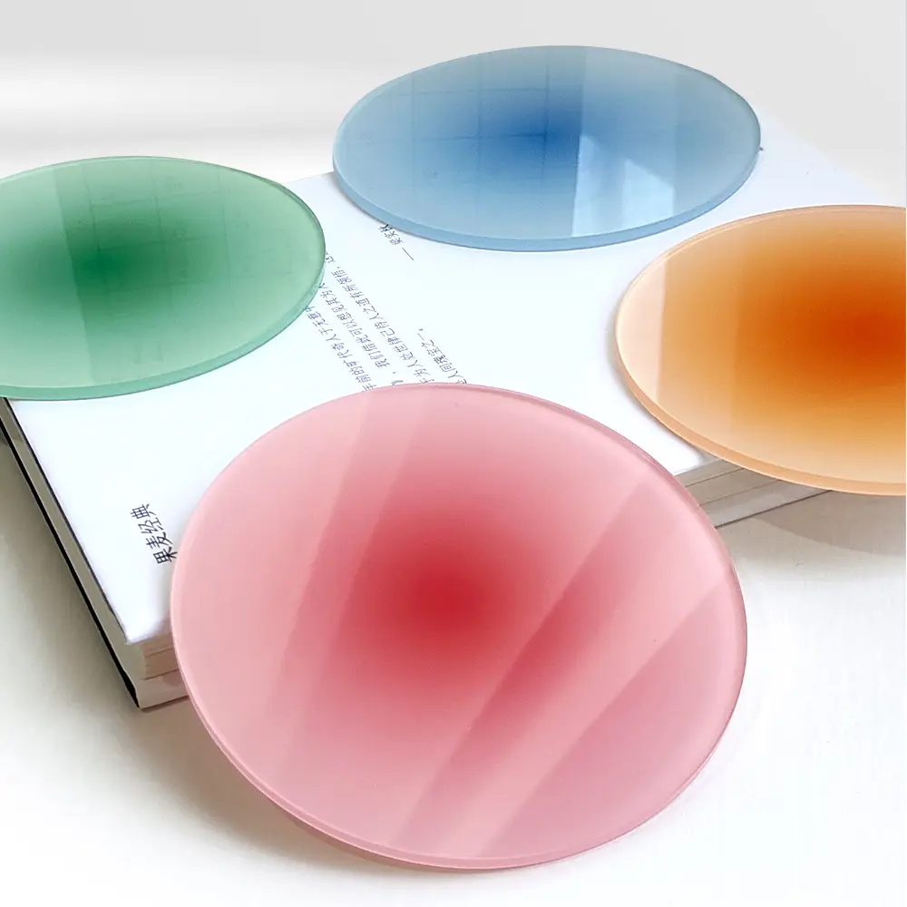 2024 New Design Gradient Ramp Acrylic Coaster colorful Coaster Heat Insulation Clear Acrylic coasters