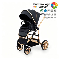 Poussette Bébé Haut de Gamme Personnalisée en Usine, Poignée Réversible 2 Voies, Cadre Pliable en Alliage d'Aluminium, Chariot Amortisseur