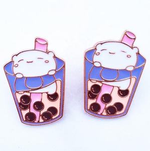 Personalizzato cute cat smalto duro pins, bolla tè al latte distintivo, animale del fumetto boba risvolto pin dell'emblema del distintivo <span class=keywords><strong>giacca</strong></span> promozione accessorio - Product Image 2