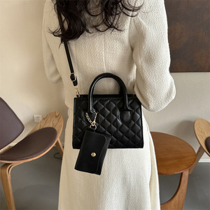 IStapromo Gifts Luxury Embroidery Rhombus PU Leather Shoulder Bags Female Pure Color Cross Bags Fashion Girls' <b>Handbag</b> - Product Image 6