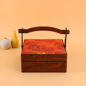 Caja de Regalo de Madera Premium Hecha a Medida, Rectangular, de Madera Maciza, Hecha a Mano, para Empaque de Mooncakes, de Una o Dos Capas, para Regalos y Artesanías - Product Image 3