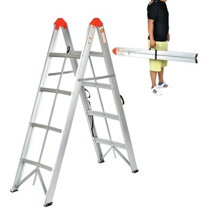 Deliladder Compact <span class=keywords><strong>3</strong></span>/4/5 <span class=keywords><strong>marches</strong></span> en aluminium cadre portable certifié CE bâton échelle anti-dérapant pédale hauteur accessible - Product Image 1