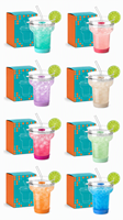 Verre à cocktail Margarita en borosilicate haute résistance, réutilisable, avec option paille en verre, idéal pour bars, fêtes, smoothies et boissons froides en extérieur