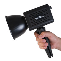 Lampe vidéo LED portable COB bicolore 60W 13500mAh 3000K-6500K pour studio photographique vidéo en direct en plastique durable