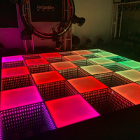 Éclairage magnétique sans fil interactif de salle de danse Disco de mariage 3D led dance floor pour événements de fête