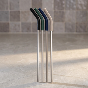 Reusable <b>Metal</b> Drinking <b>Straws</b> 4-Pack Minimalist Design Bendable Stainless Steel Bar Accessories Multi-Color Options - Product Image 3