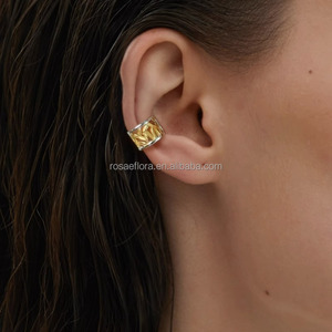 Rosaeflora "Be With Yourself" Pendientes de Bambú sin Perforación, Plata de Ley 925 Auténtica, Joyería Fina, Unisex - Product Image 4
