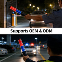 Bâton de signalisation LED d'urgence 30 cm - Lampe torche avec sifflet intégré et clip, protection IP65 pour autoroutes et routes urbaines