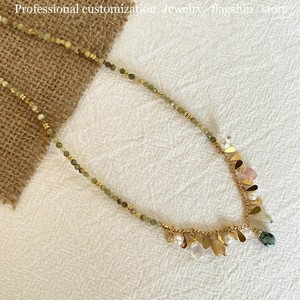 Collier à perles en forme de goutte d'eau avec pierre naturelle et perle d'imitation pour femme, bijoux de fête - Product Image 3