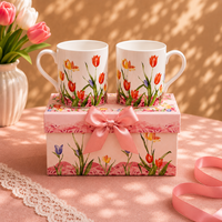 Jolies tasses à café en céramique, tasses à thé au lait en forme de tulipe, tasses à petit-déjeuner, vaisselle, cadeaux d'affaires pour la cuisine