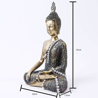 Figurines de Bouddha religieuses en résine, design réaliste, qualité authentique, durables, créant une atmosphère harmonieuse, décoration de maison en bronze