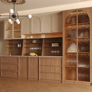 Gabinetes de Cocina Modulares Modernos Personalizados, Aparador Integrado de Pared, Madera Maciza con Acabado Lacado, Ecológico, Listo para Instalar el Fregadero - Product Image 2