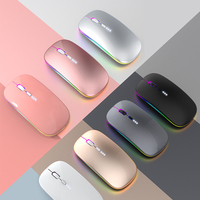 Accessoires informatiques souris rgb souris mince inalambrico ergonomique batterie rechargeable affichage de la puissance souris sans fil