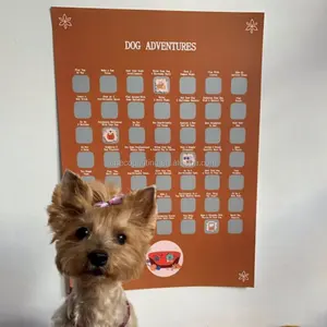 Stampa personalizzata cagnolino con memoria per animali domestici Record di avventura gratta Poster