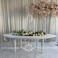 Meubles de table de lune d'événement de mariage d'acier inoxydable blanc serpentin