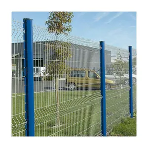 high quality eco friendly powder coated 3D curved welded wire mesh fence panel with peach post