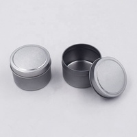 Contenitore Rotondo in Latta da 4 oz per Candele, Disponibile in Nero, Argento, Oro e Bianco