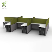 Poste de travail modulaire en forme de L IULTRA moderne, cabine de bureau mobile, postes de travail portables et déplaçables, configurations flexibles