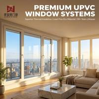 Ventana de Triple Vidrio Aislante para Clima Frío Extremo, Marco Delgado de UPVC, Ventana Abatible Horizontal