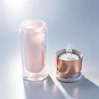 Flacon de lotion sans air en acrylique rond de 15 ml, 30 ml, 50 ml, récipient cosmétique sous vide pour les soins de la peau