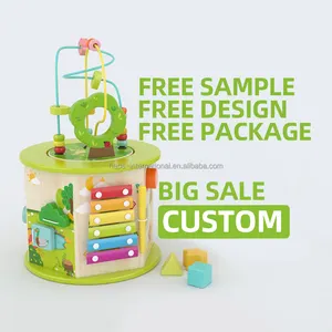 Montessori Cognitieve Nieuwe Heetste Educatieve Speelgoed Houten Activiteit Certer Cube Deluxe Multi-Functie Voor Kinderen Van 1 Jaar En Ouder