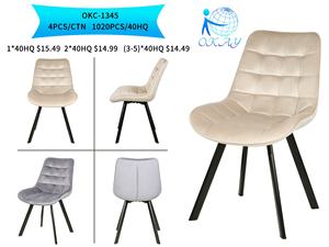 Venta al por mayor precio barato venta caliente muebles para el hogar moderno terciopelo sillas de comedor con patas de metal - Product Image 3