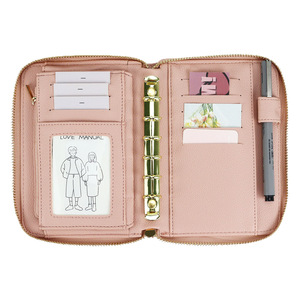 Agenda da Viaggio in Pelle PU Effetto Ciottoli Formato A7 per Donne e Ragazze, Quaderno Planner con Cerniera, Portafoglio con 6 Anelli, Idea Regalo - Product Image 6