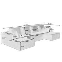 Komprimiertes Sektional-Schlafsofa Modern, Schlafsofa für Wohnzimmer, Komfortables Komprimiertes Sofa Platzsparendes Design - Grau
