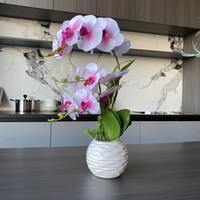 Fleurs artificielles Phalaenopsis Rain Stone Bonsai, pot de fleurs artificiel imprimé en 3D pour la décoration de bureau, orchidée