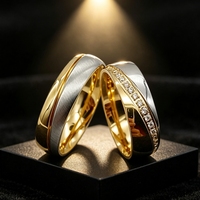 Bagues de mariage Titanfitz de marque de créateurs, faites à la main, plaquées or 18 carats PVD, en acier inoxydable 316L, pour hommes et femmes