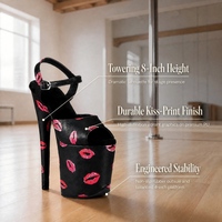 Chaussures de danse exotiques en PU, plateforme haute de 20 cm, bout ouvert, bride de cheville à boucle, chaussures de scène sexy, logo personnalisé, vente en gros