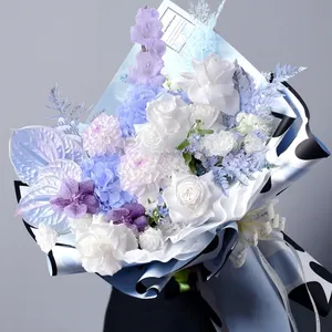 Kemasan kertas pembungkus bunga Korea merek mewah kain Pak tisu buket bunga mawar tahan air desainer cetak sapi