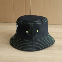 Topi Bucket Bordir Logo Kustom, Pelindung Sinar Matahari, Bahan Bernapas, Unisex, Hitam, Untuk Outdoor, Camping, Memancing, Jahitan Kustom
