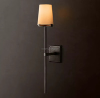 Applique murale moderne en laiton massif avec abat-jour en tissu blanc pour chambre, salle de bain, hall d'entrée, maison, hôtel