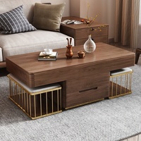 Nouvelle arrivée, table basse moderne en bois pour salon, design avec deux sièges souples