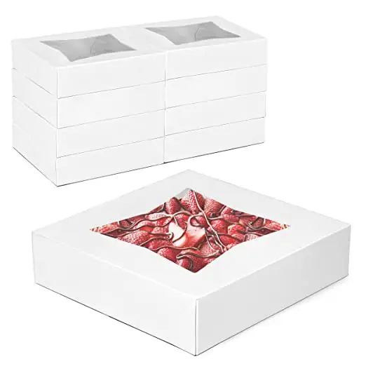 Yeni ürünler özelleştirmek boyutu ve logosu beyaz katlanır karton kutu meyve kek ambalajı karton