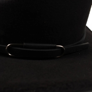 Sombrero de Vaquero Occidental de Lana para Hombre y Mujer, Estilo Jazz, con Cuero, Color Negro - Product Image 6