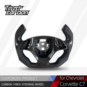 Volant chauffant en fibre de carbone personnalisé de style F1 haute performance pour <span class=keywords><strong>Chevrolet</strong></span> <span class=keywords><strong>Corvette</strong></span> C7 Z06 ZR1 2014-2019 Camaro C6 C8 - Product Image 2